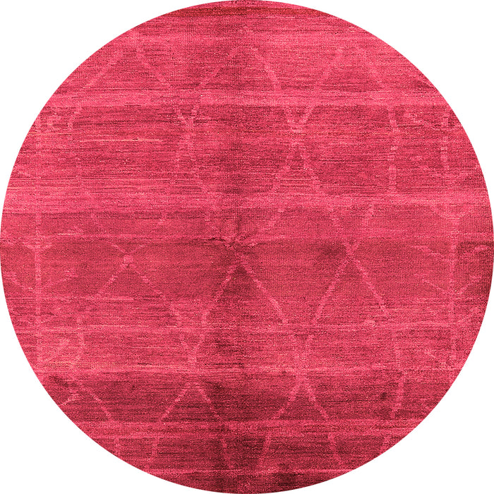 Round Machine Washable Oriental Orange Industrial Area Rugs, wshurb1312org