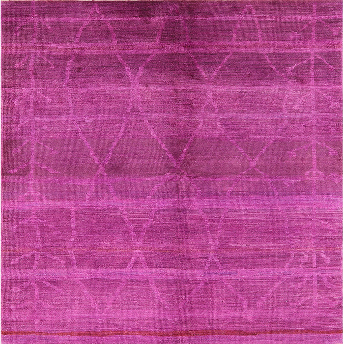 Square Machine Washable Industrial Modern Neon Pink Rug, wshurb1312