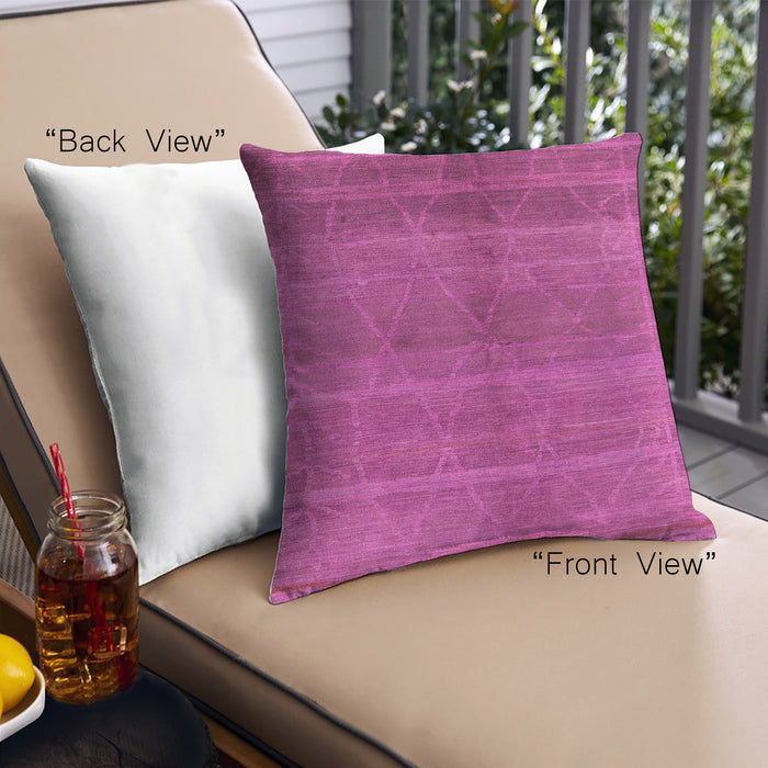 Front View of Mid-Century Modern Urban Square Neon Pink Throw Pillow, 18 inch by 18 inch, pwurb1312