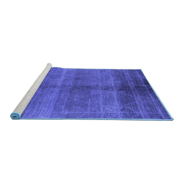 Sideview of Machine Washable Oriental Blue Industrial Rug, wshurb1312blu