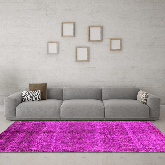 Machine Washable Oriental Pink Industrial Rug in a Living Room, wshurb1312pnk