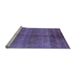Sideview of Machine Washable Oriental Light Blue Industrial Rug, wshurb1312lblu