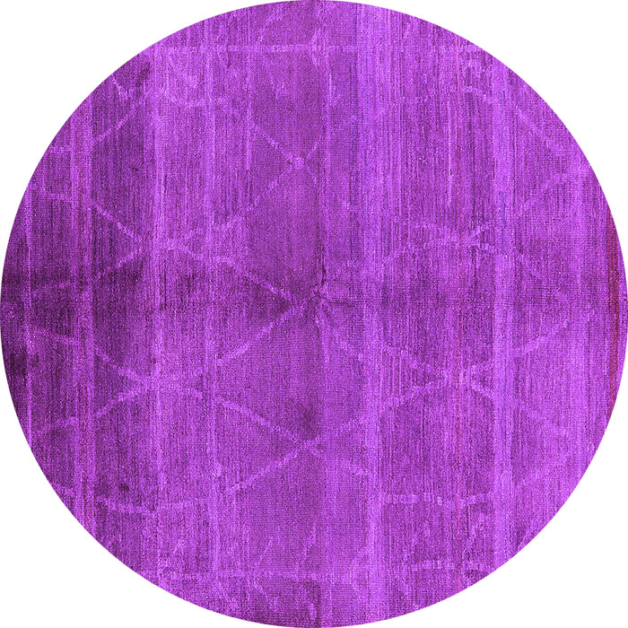 Round Oriental Purple Industrial Rug, urb1312pur