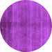 Round Oriental Purple Industrial Rug, urb1312pur