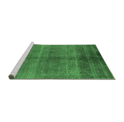 Sideview of Machine Washable Oriental Emerald Green Industrial Area Rugs, wshurb1312emgrn