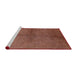 Sideview of Machine Washable Industrial Modern Mahogany Brown Rug, wshurb1313