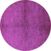 Round Machine Washable Oriental Purple Industrial Area Rugs, wshurb1313pur