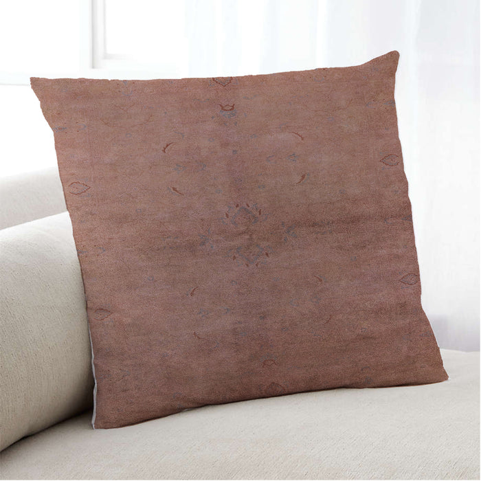 Lifestyle Image of Mid-Century Modern Urban Square Mahogany Brown Throw Pillow, 18 inch by 18 inch, pwurb1313