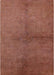 Mid-Century Modern Mahogany Brown Oriental Rug, urb1313