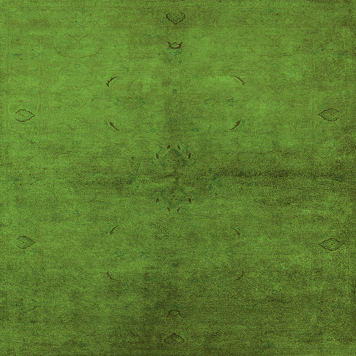 Square Oriental Green Industrial Rug, urb1313grn
