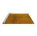 Sideview of Machine Washable Oriental Yellow Industrial Rug, wshurb1313yw