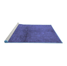 Sideview of Machine Washable Oriental Blue Industrial Rug, wshurb1313blu