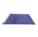 Sideview of Machine Washable Oriental Blue Industrial Rug, wshurb1313blu