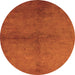 Round Oriental Orange Industrial Rug, urb1313org