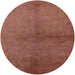 Round Mid-Century Modern Mahogany Brown Oriental Rug, urb1313