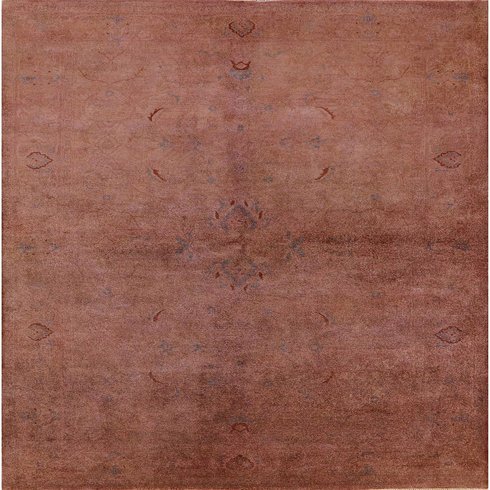 Square Mid-Century Modern Mahogany Brown Oriental Rug, urb1313