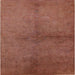 Square Mid-Century Modern Mahogany Brown Oriental Rug, urb1313