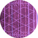 Round Oriental Purple Industrial Rug, urb1314pur