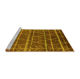 Sideview of Machine Washable Oriental Yellow Industrial Rug, wshurb1314yw