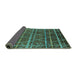 Sideview of Oriental Turquoise Industrial Rug, urb1314turq