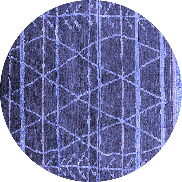 Round Oriental Blue Industrial Rug, urb1314blu