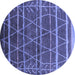 Round Oriental Blue Industrial Rug, urb1314blu