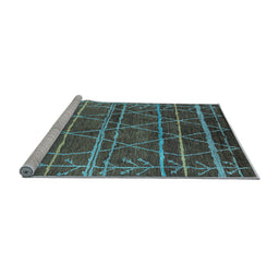 Sideview of Machine Washable Oriental Light Blue Industrial Rug, wshurb1314lblu
