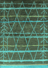 Oriental Turquoise Industrial Rug, urb1314turq