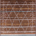 Square Mid-Century Modern Red Brown Oriental Rug, urb1314