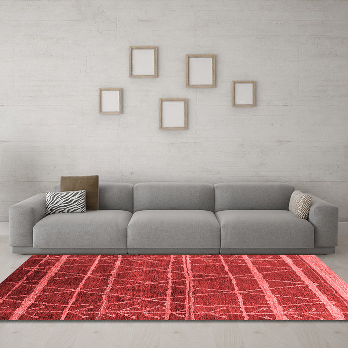 Industrial Red Washable Rugs
