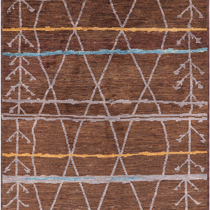 Mid-Century Modern Red Brown Oriental Rug, urb1314