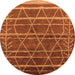 Round Oriental Orange Industrial Rug, urb1314org