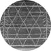 Round Machine Washable Oriental Gray Industrial Rug, wshurb1314gry