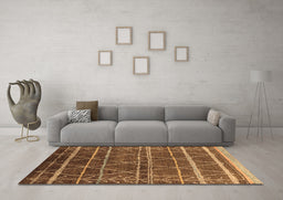 Machine Washable Oriental Brown Industrial Rug in a Living Room,, wshurb1314brn