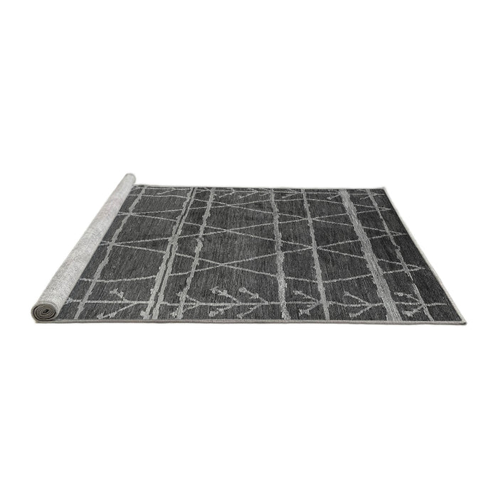 Sideview of Machine Washable Oriental Gray Industrial Rug, wshurb1314gry