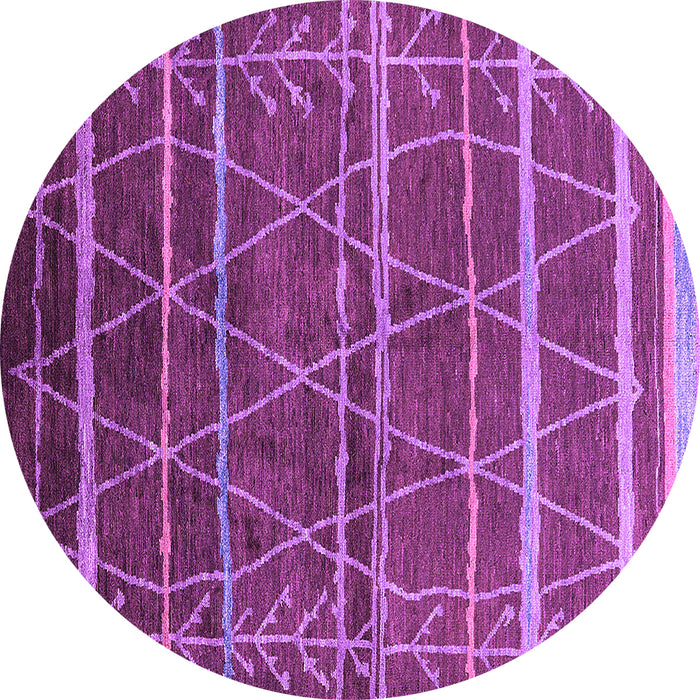 Round Machine Washable Oriental Purple Industrial Area Rugs, wshurb1314pur