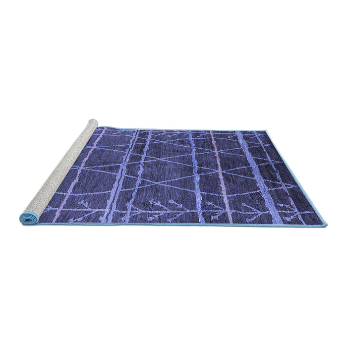 Sideview of Machine Washable Oriental Blue Industrial Rug, wshurb1314blu