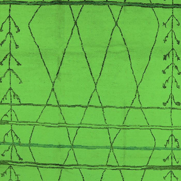 Machine Washable Oriental Green Industrial Area Rugs, wshurb1315grn