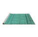 Sideview of Machine Washable Oriental Turquoise Industrial Area Rugs, wshurb1315turq