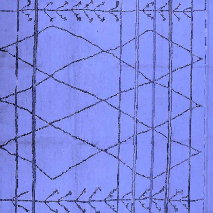 Square Machine Washable Oriental Blue Industrial Rug, wshurb1315blu