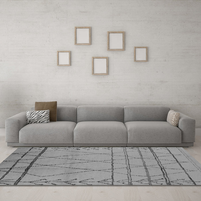 Machine Washable Oriental Gray Industrial Rug in a Living Room,, wshurb1315gry
