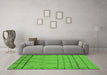 Machine Washable Oriental Green Industrial Area Rugs in a Living Room,, wshurb1315grn