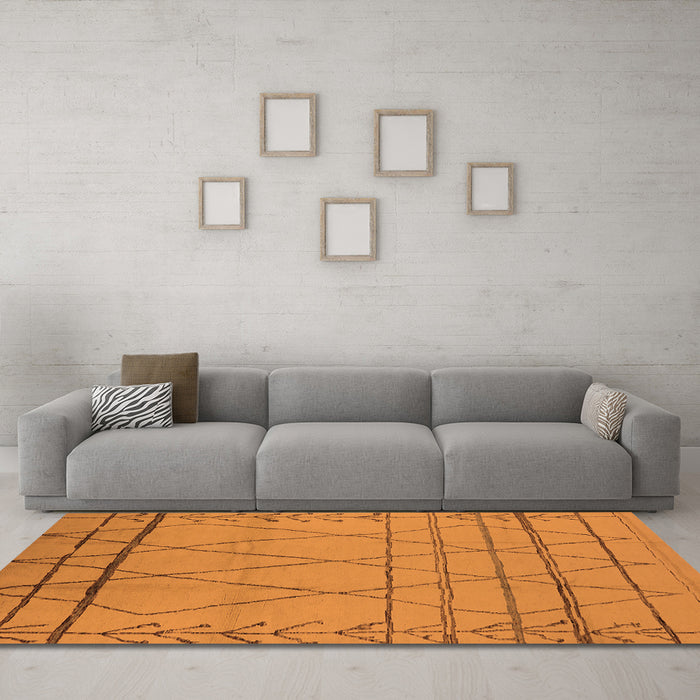 Machine Washable Oriental Orange Industrial Area Rugs in a Living Room, wshurb1315org