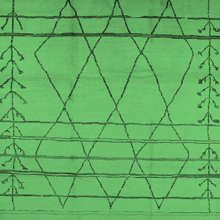 Square Machine Washable Oriental Emerald Green Industrial Area Rugs, wshurb1315emgrn