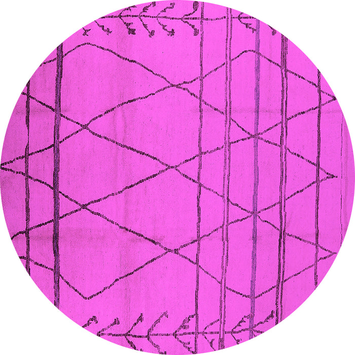 Round Oriental Pink Industrial Rug, urb1315pnk
