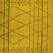 Square Machine Washable Oriental Yellow Industrial Rug, wshurb1315yw