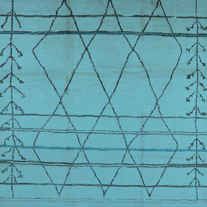 Square Machine Washable Oriental Light Blue Industrial Rug, wshurb1315lblu