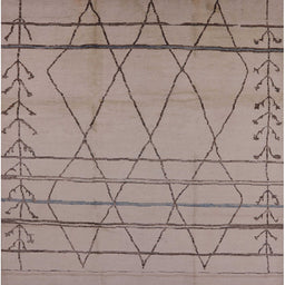 Square Mid-Century Modern Rose Purple Oriental Rug, urb1315