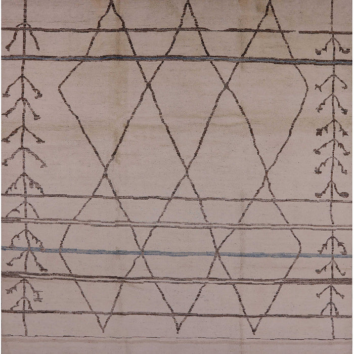 Square Mid-Century Modern Rose Purple Oriental Rug, urb1315