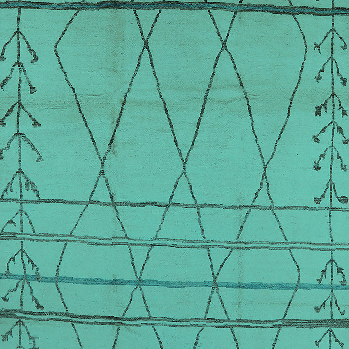 Machine Washable Oriental Turquoise Industrial Area Rugs, wshurb1315turq